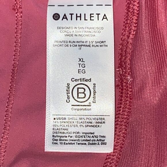 NWT Athleta Vibrant Pink Printed Run With It 3.5” Lined Short Size XL - Picture 11 of 14